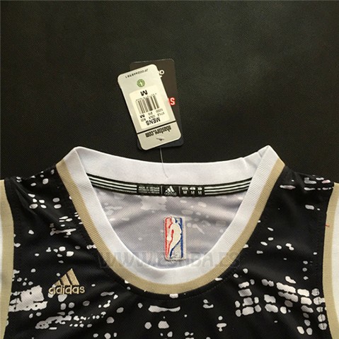 Camiseta Luces De La Ciudad Golden State Warriors Stephen Curry #30 Negro